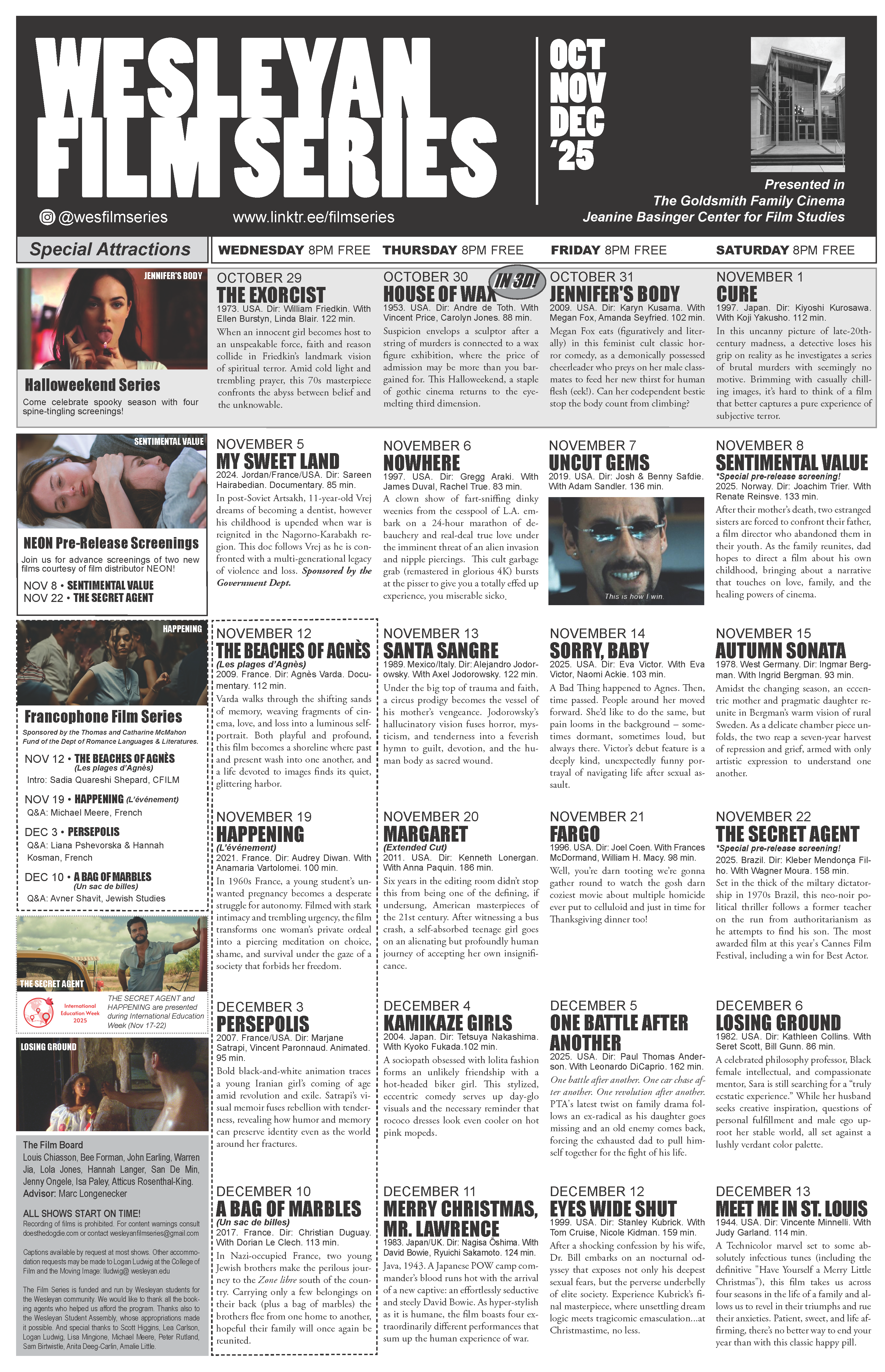 2526 Fall II Calendar